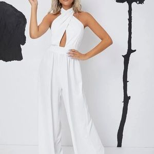 White SHEIN Flowy Jumpsuit